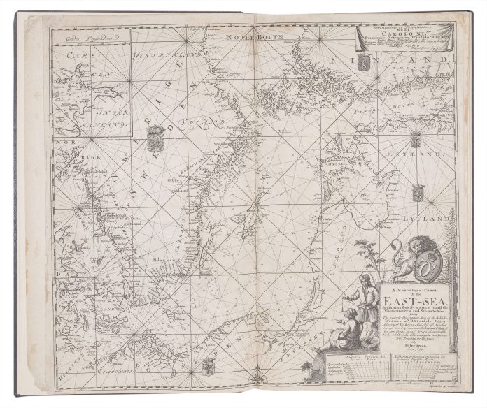Petter Geddas över 300 år gamla sjökarta över Östersjön.